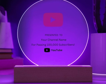 Printed Acrylic Youtube Circle Plaque