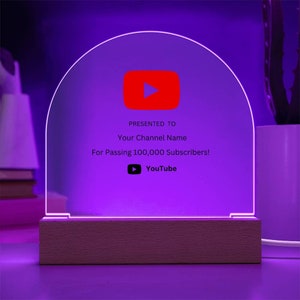 Bedruckte Youtube Dome Acryl Plakette