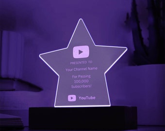 Engraved Acrylic Youtube Star Plaque