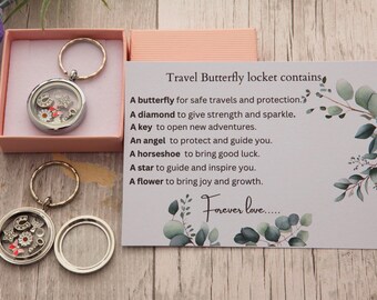 Travel butterfly  Keying ,Safe Travel keying,Journey Good Luck Keying,travel butterfly  keying,good luck charm keying