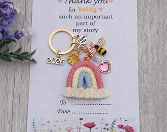 Gift for Teacher,Teacher Gifts,Rainbow & bee keying,Nursery teacher gift,Teacher Gift,Thank you gift for Nursery teacher,Teaching assistant