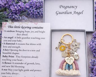 Mum-to-be pregnancy guardian angel wing keyring , Baby Shower gift,New Parents present ,