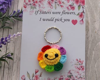 Sister gift ,Sister Keepsake Keying, Sister's Birthday gift,Christmas gift,Crochet Keyring