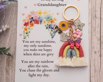 Granddaughter gift,Granddaughter Keepsake Keying,Granddaughter's Birthday gift,Christmas gift,Xmas gift for Granddaughter.rainbow gift