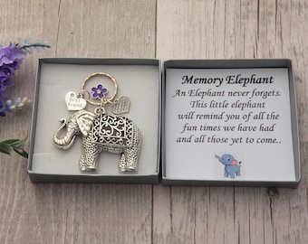 Best friend Keepsake Keying ,Elephant gift ,best friend 's Birthday gift , gift for her ,Christmas gift, Thinking of you gift