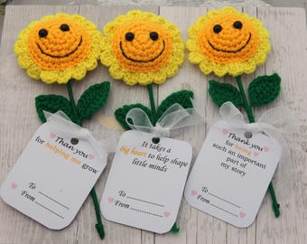 Gift for Teacher,Teacher Gifts ,Nursery teacher gift ,Thank you gift for Nursery teacher,Teaching assistant.Crochet flower