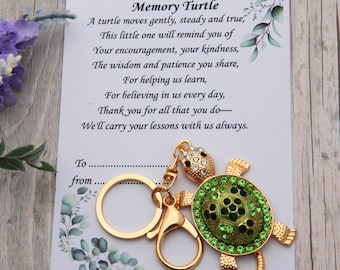 Gift for Teacher,Teacher Gifts, Memory Turtle gift for teacher ,Thank You Teacher Gift Card, Nursery teacher gift ,Teaching assistant gift