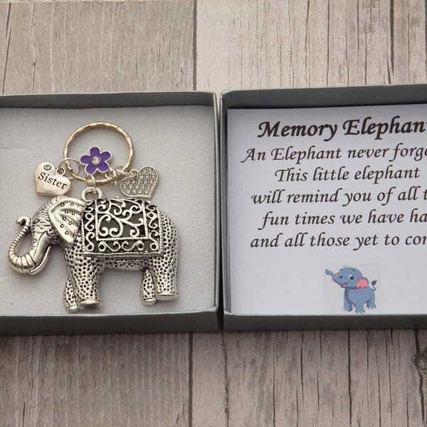 Sister gift Elephant gift ,Sister Keepsake Keying, Sister's Birthday gift ,Christmas gift, Thinking of you gift