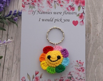 Nanny gift ,Nanny  Keepsake Keying, Nanny's Birthday gift , Mothers day gift ,Christmas gift,Crochet Keyring