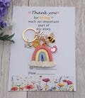 Gift for Teacher,Teacher Gifts,Rainbow & bee keying,Nursery teacher gift,Teacher Gift,Thank you gift for Nursery teacher,Teaching assistant