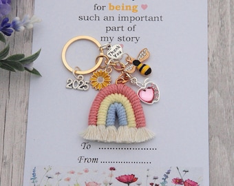 Gift for Teacher,Teacher Gifts,Rainbow & bee keying,Nursery teacher gift,Teacher Gift,Thank you gift for Nursery teacher,Teaching assistant