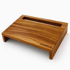 Zebrawood Cutting Board Riser – Exotic Wood Kitchen Tray by Post & Pillar
