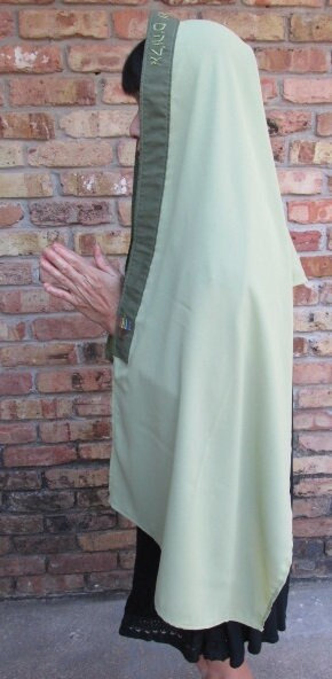 Tallit/ Christian Prayer Shawl, Prayer Scarf With Hand Embroidered Hebrew Biblical Words Mean