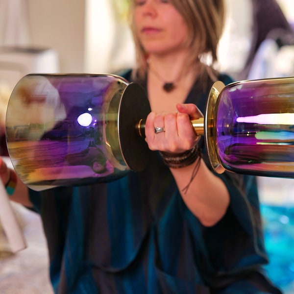 Double Magnetic Crystal Singing Bowl - Resonates Longer - Handheld Playability - The Most Amazing Frequencies