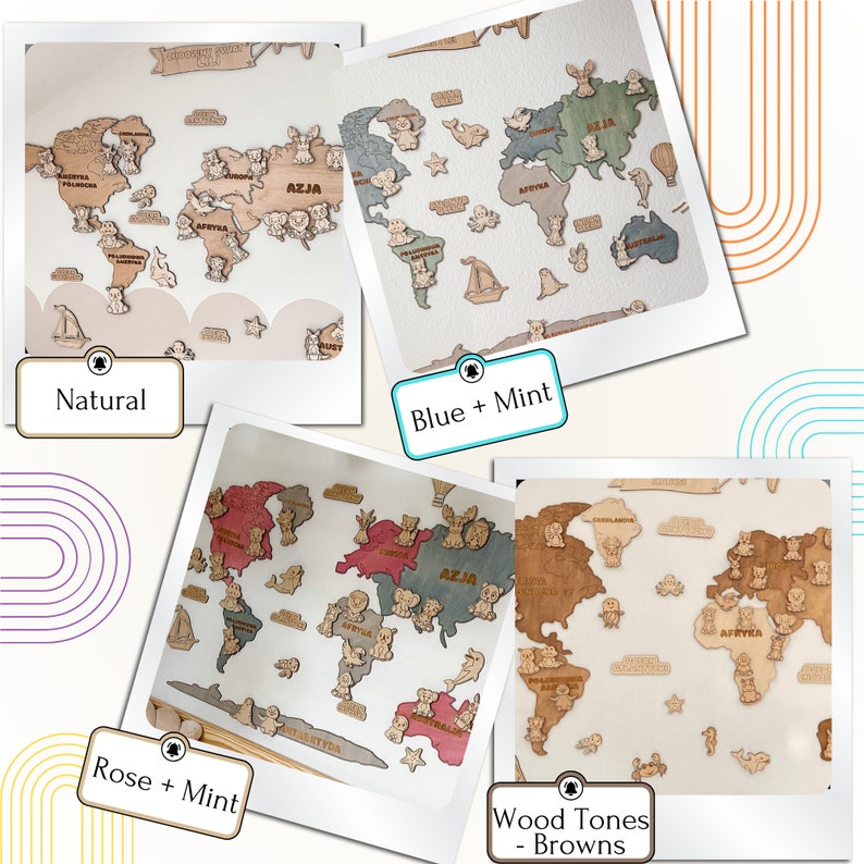 Educational World Map XXL for Kids Montessori Preschool Etsy