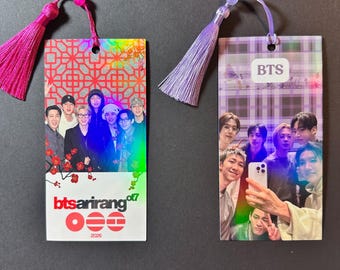 Arirang Themed Holographic Bookmarks with Tassels (70x140mm)