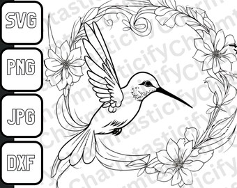 Hummingbird Svg, Hummingbird Clipart, Hummingbird Flowers Svg, Humming Bird Svg, Hummingbird Cricut Cut file, usable for tshirts, pillows