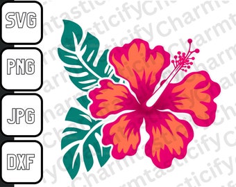 Hibiscus Svg | Hibiscus Clip Art  For Download | Hawaiian Flower Svg | Flower Svg | Tropical Clip Art | Files for Cricut, Hawaii, DIGITAL