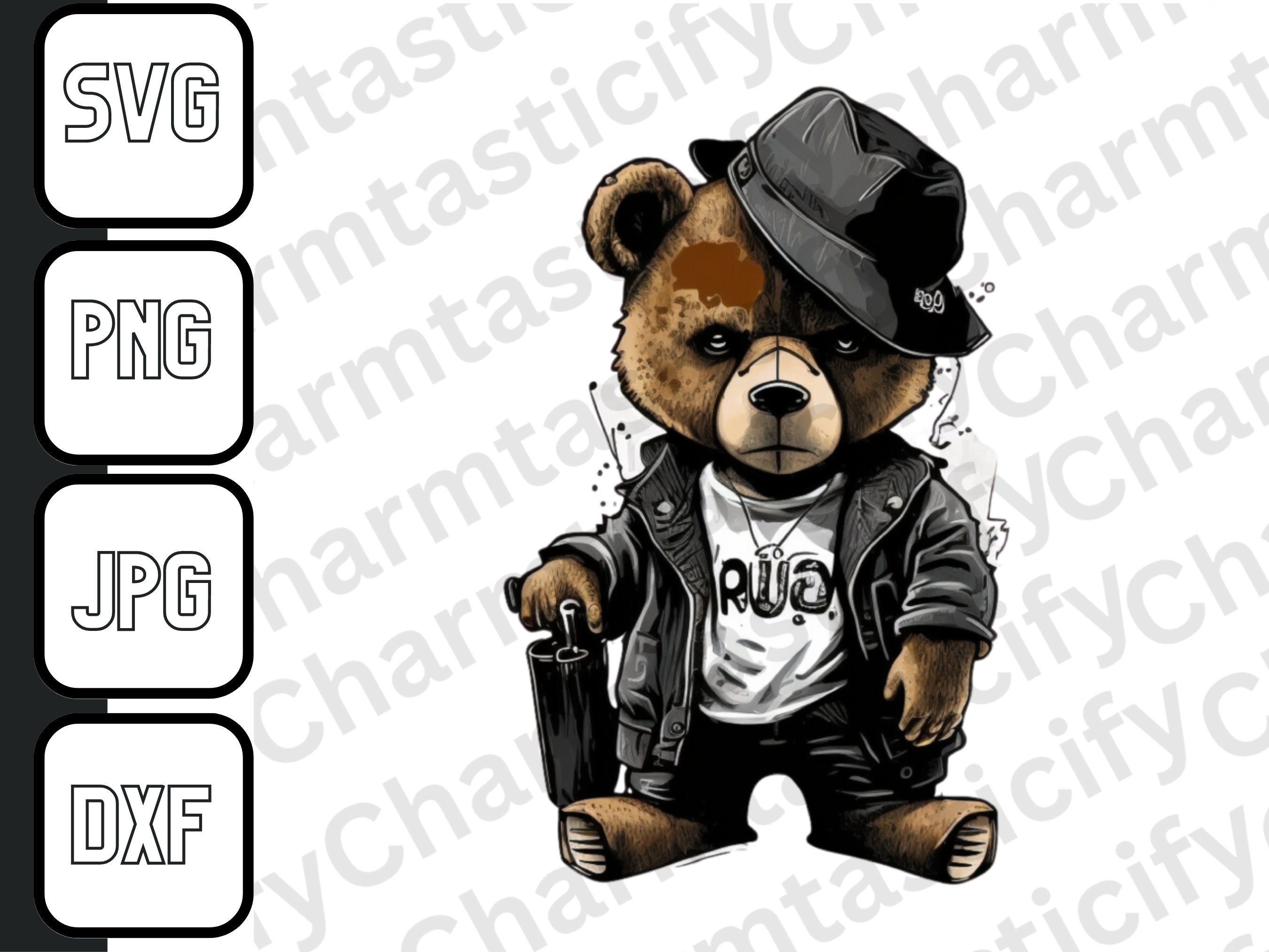 Teddy Bear Svg Png Jpg Gangster Teddy Bear Svg Gangster Bear T Shirt ...