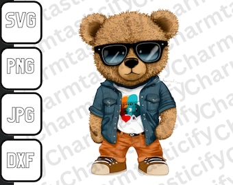 nallebjörn svg| nallebjörn png, jpg, dxf|cool nallebjörn svg| nallebjörn| solglasögon nallebjörn| färgtryck| t-shirttryck| jacka nallebjörn