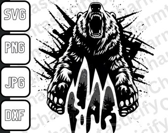 Grizzly Bear svg| Bear Scratch svg| Bear svg| Teddy Bear svg| Bear Clipart| Bear Cutfile| Bear Stencil| Bear Shirt png| Grizzly svg