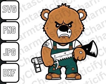 Bad Teddy Bear Svg| Scary Teddy T Shirt Design | Digital Print Download
