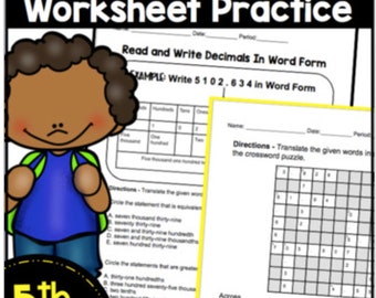 Decimal To Word Form Worksheet