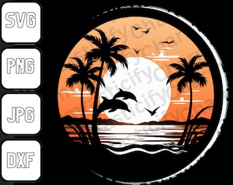 Dolphin svg, png, dxf, and jpg files included! Instant Digital Download- Vacation, Summer, Tropical, Ocean