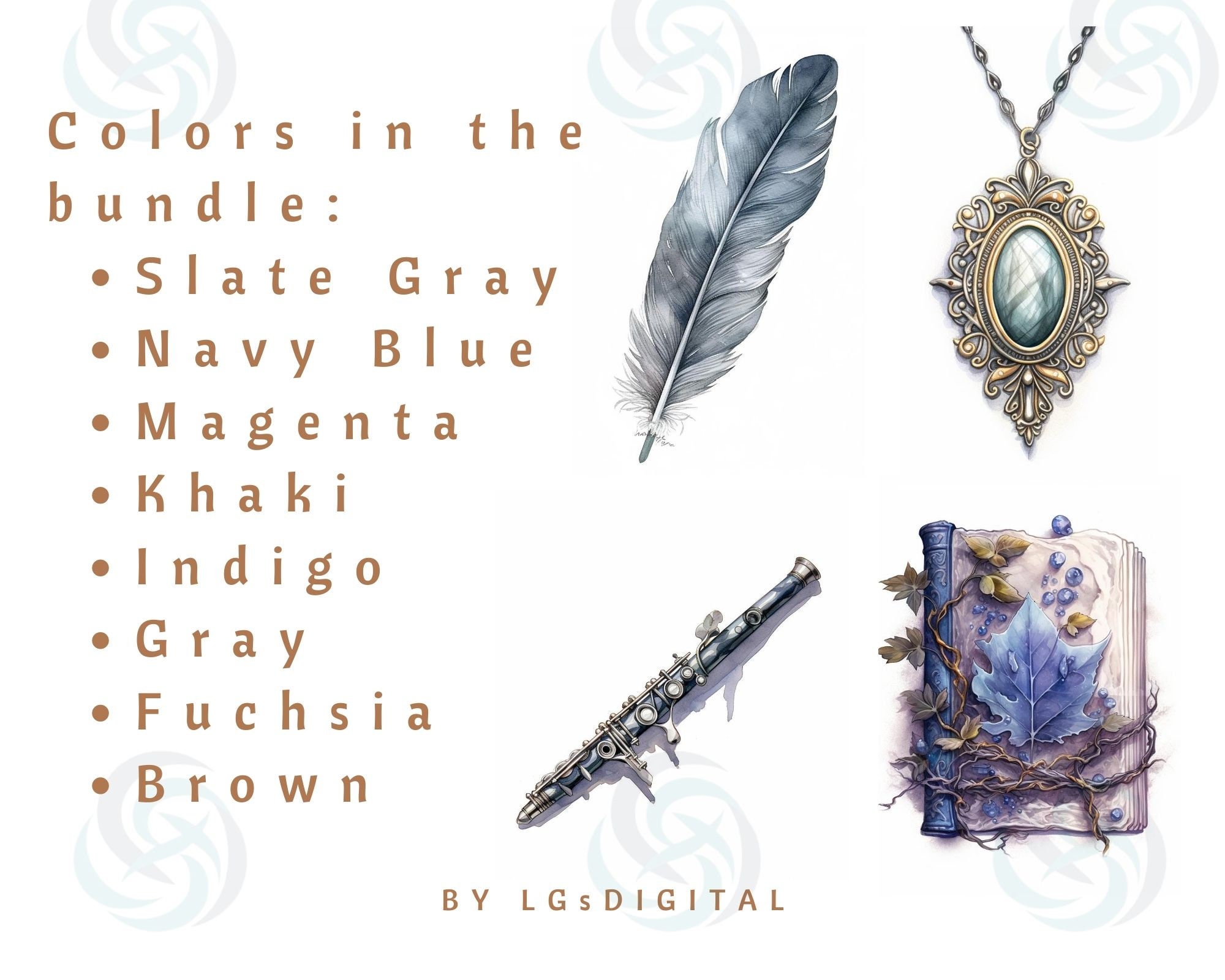 1016 Clipart Bundle | Multiple Color Fantasy Clipart | Watercolor ...