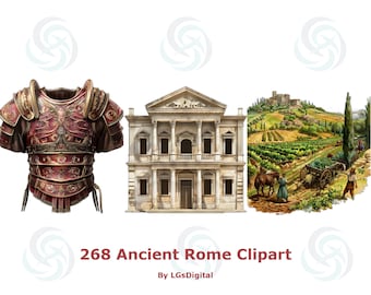 268 Ancient Rome Clipart | Realistic Clipart | Transparent Background | Digital Download | Commercial Use | PNG | 300 DPI