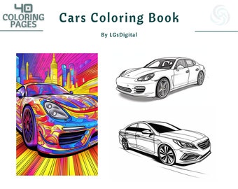 Cars | 40 Coloring pages | Printable Coloring Pages | Coloring Pages for Kids And Adults | Instant Download | Vol 2