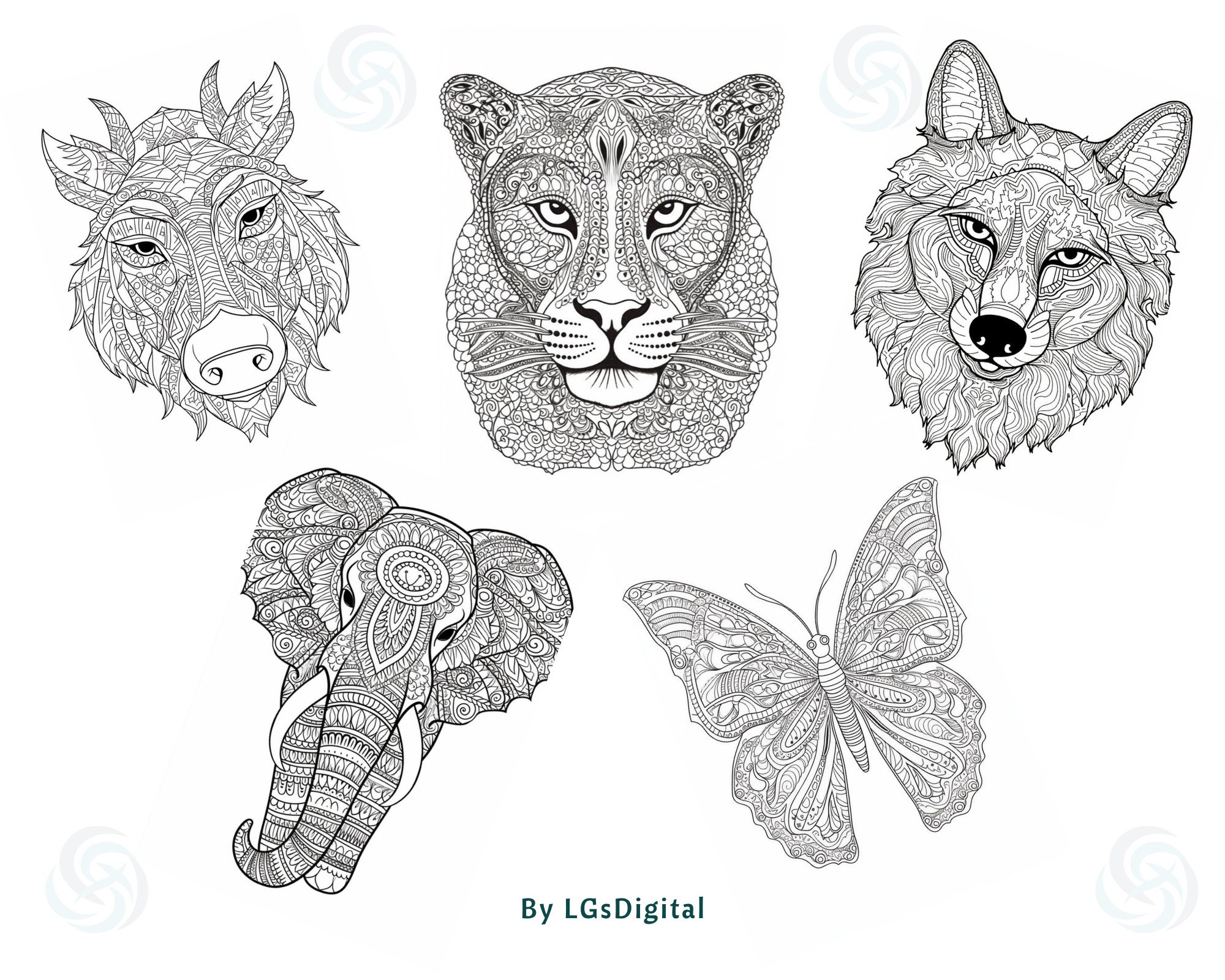 Coloring Page Animal Mandala 40 Coloring Pages Printable Coloring Pages ...