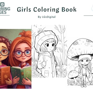 Printable Girls Coloring Pages | 20 Coloring Pages | Printable PDF | Instant Download | Girls | Coloring Pages