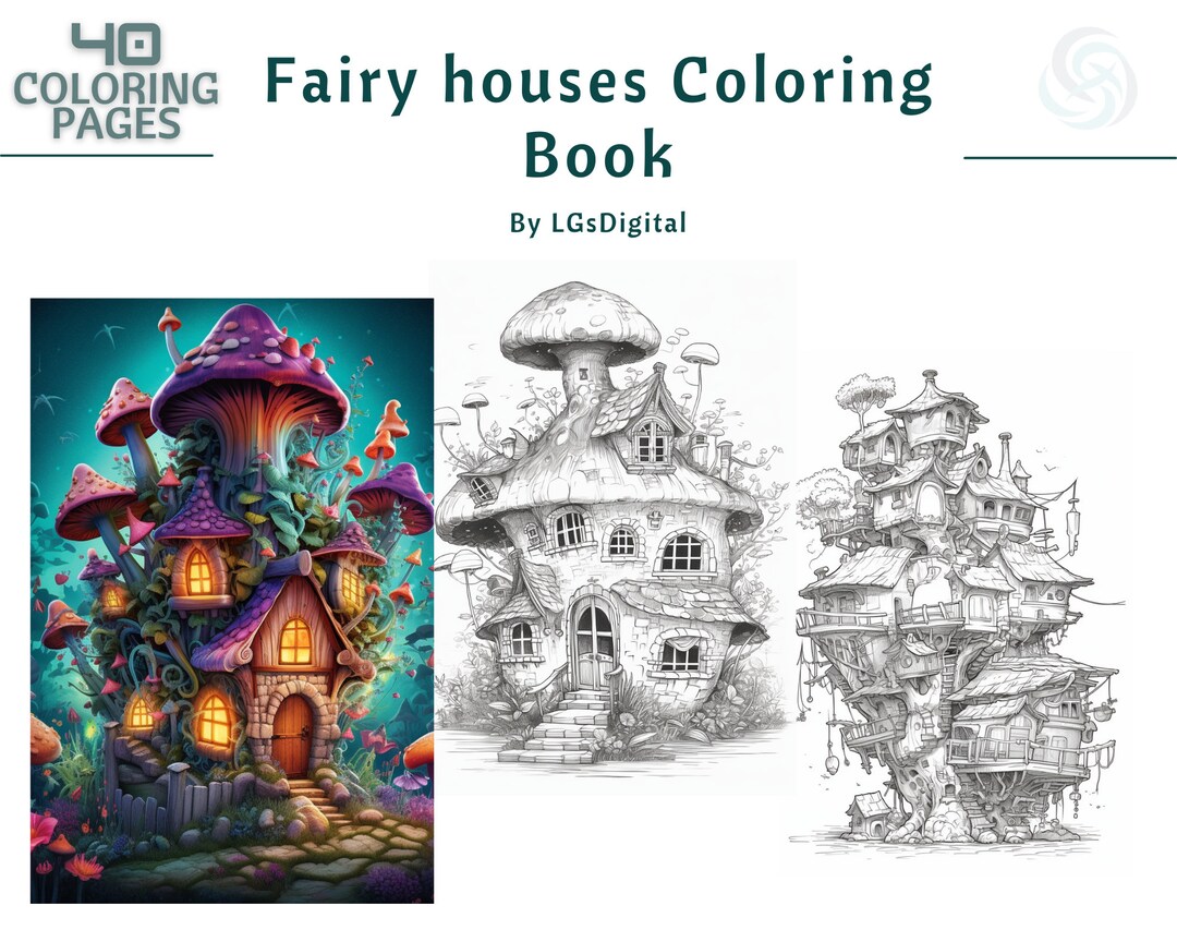 Fairy Houses | 40 Coloring Pages | Printable Coloring Pages | Coloring ...