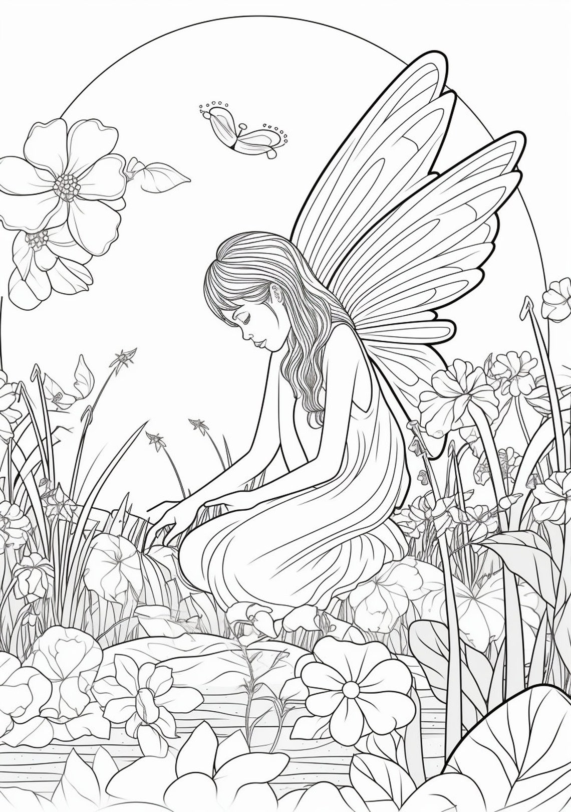 Printable Fairies Coloring Pages 20 Coloring Pages Fairy - Etsy