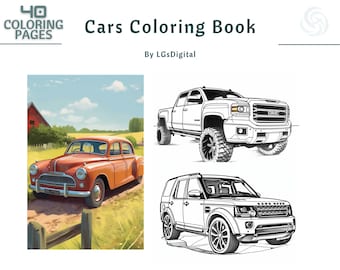 Cars | 40 Coloring pages | Printable Coloring Pages | Coloring Pages for Kids And Adults | Instant Download | Vol 3