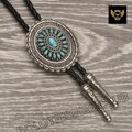 Handmade Turquoise Bolo Tie, Cowboy Necktie Mens Necklace, Leather Rope Turquoise Bolo Tie, Groomsmen Asking Gifts, Gift For Him, Gifts.