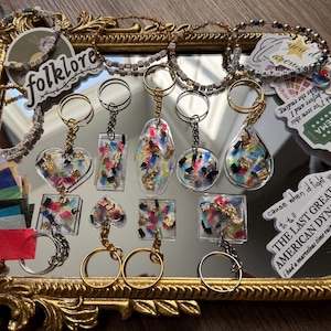 Eras preserved confetti keychain ts tour resin