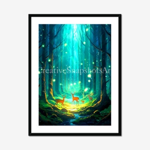Deer Haven - Digital download Wall Decor Wildlife deer Fantasy Whimsical Enchanted Forest Fairy Magical