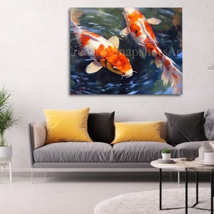 Yin & Yang: A Koi Fish Ballet, Wall Art Print, Instant Download, Ready to Print, Modern Home Decor, Wall Hangings, Digital Download