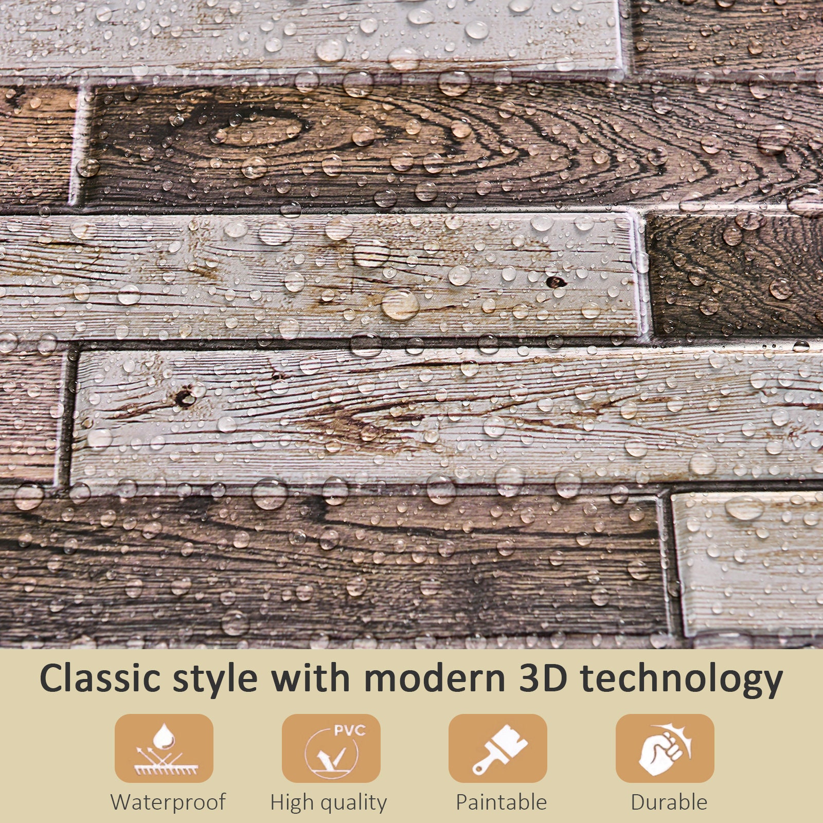 10pcs Faux Brick 3D Wall Panel Peel&stick PVC 19.4sq.ft Decor for Home ...