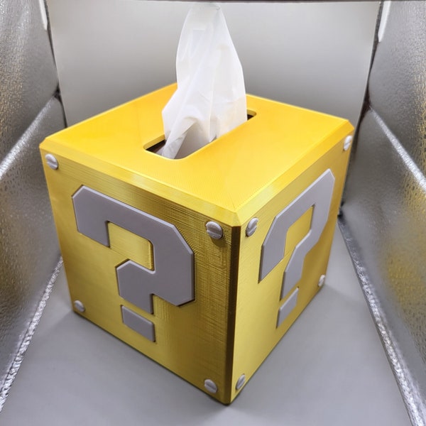 Super Mario bros question block tissue box cover
