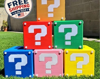 Super Mario bros question block tissue box cover