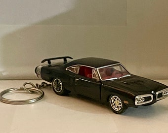 1970 Dodge Superbee Black Keychain