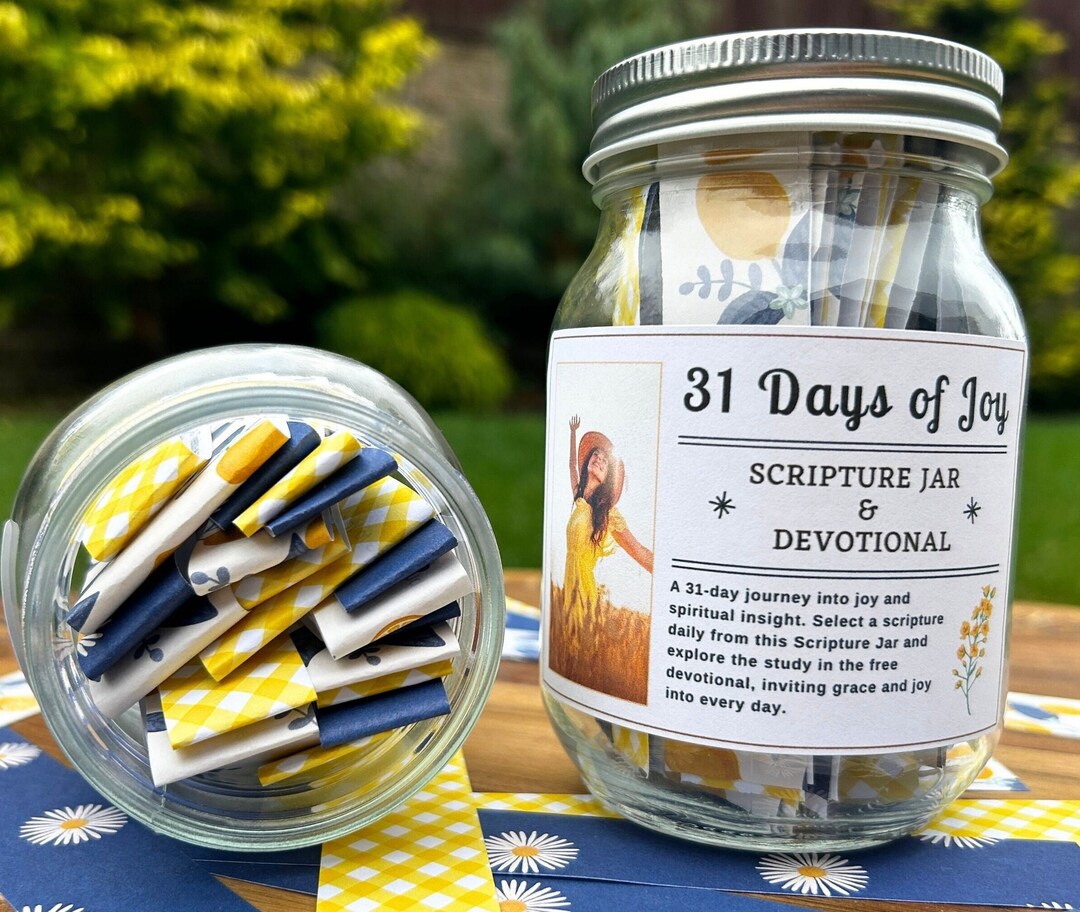 Customized Joy Prayer Jar, Free Devotional, Daily Scripture, Christian