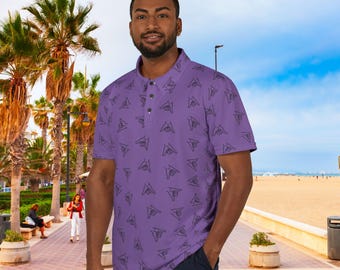 Dark Purple Shaka Polo Shirt, Snowboarding, Skateboarding, Surf Shirt, Ski Shirt, Snowboard Shirt, ski gift, snowboard gift, surf gift