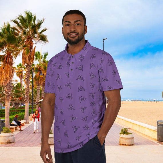 Dark Purple Shaka Polo Shirt, Snowboarding, Skateboarding, Surf Shirt, Ski Shirt, Snowboard Shirt, ski gift, snowboard gift, surf gift