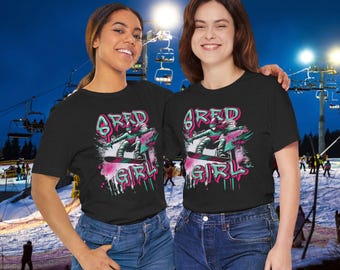Shred Like a Girl Graffiti T-Shirt Snowboard, Unisex Tee Snowboarding Shirt, Street Art Skater Top, Urban Snowboarder Apparel, Graphic