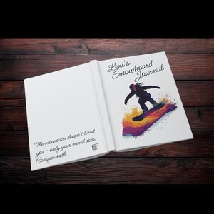 Snowboarder&#39;s Personalisierte Name Hardcover Tagebuch Matte, Notizbuch, Winter Sport Tagebuch, Berg Abenteuer Planer, Geschenk für Snowboarder