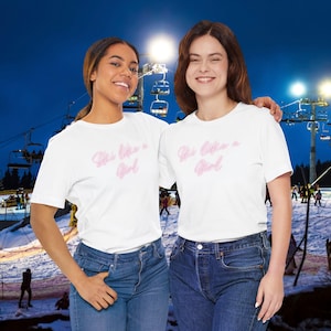 Ski Like a Girl Tee Shirt, Skiing T shirt, Winter Sports Shirt, Mountain Vacation Top, Snowboarding Tee, Ski Resort Apparel